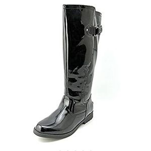 NWT DKNY Nicki Black Patent Leather Rain Boots 7,5